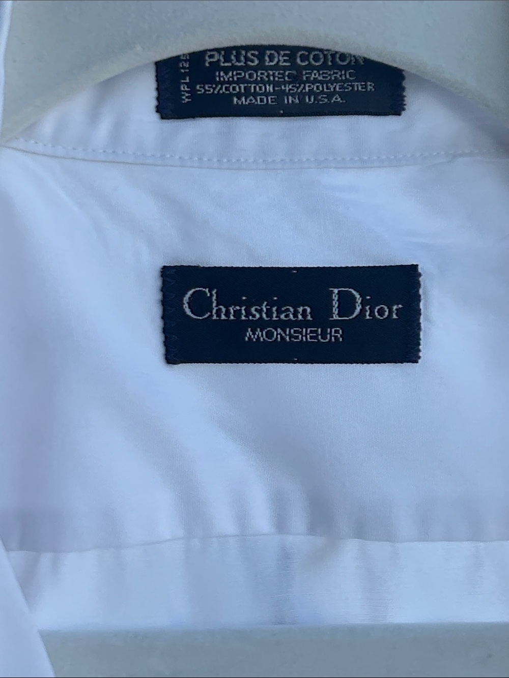 Dior White Men's Dress Shirt - Classic Point Collar